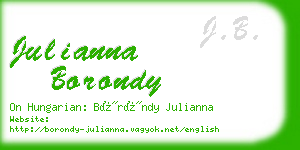 julianna borondy business card